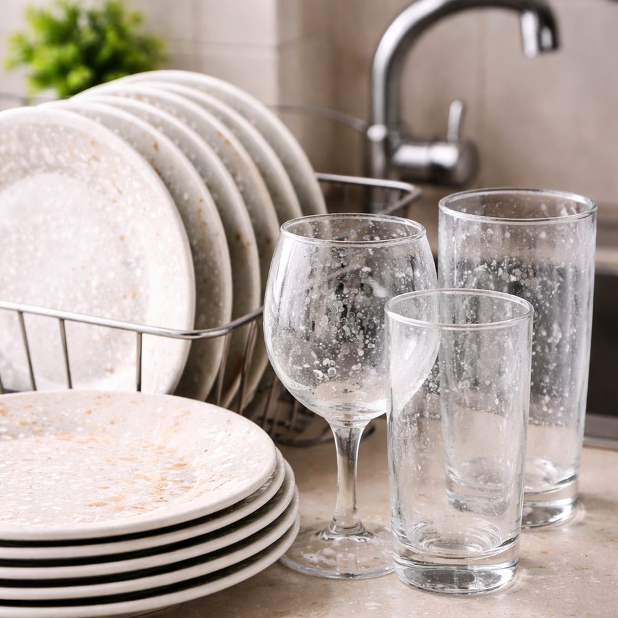 Spot-free dishes and glassware