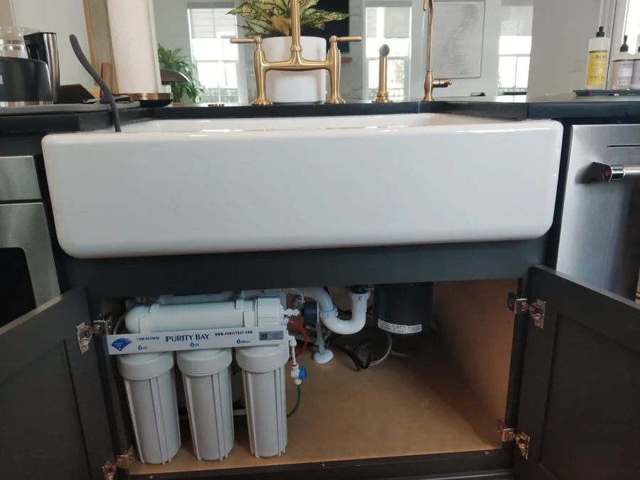 Purity Bay drinking water system installed under a Tampa kitchen sink