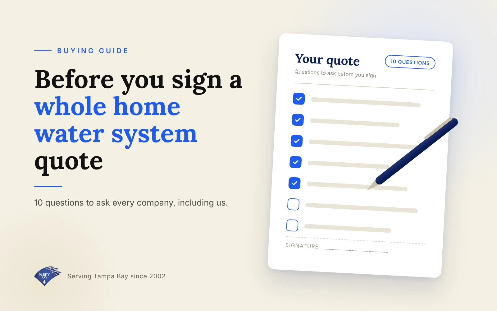 Before You Sign a Whole Home Water System Quote, Ask These 10 Questions