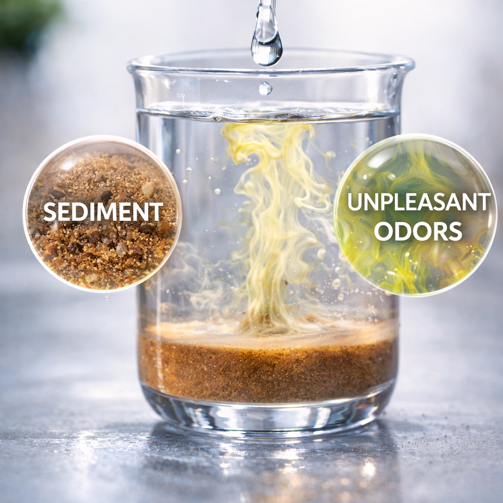 Sediment and unpleasant odors